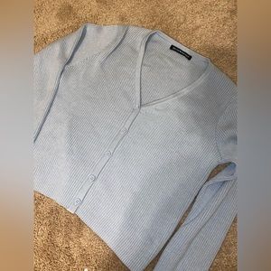 Light blue brandy button up sweater